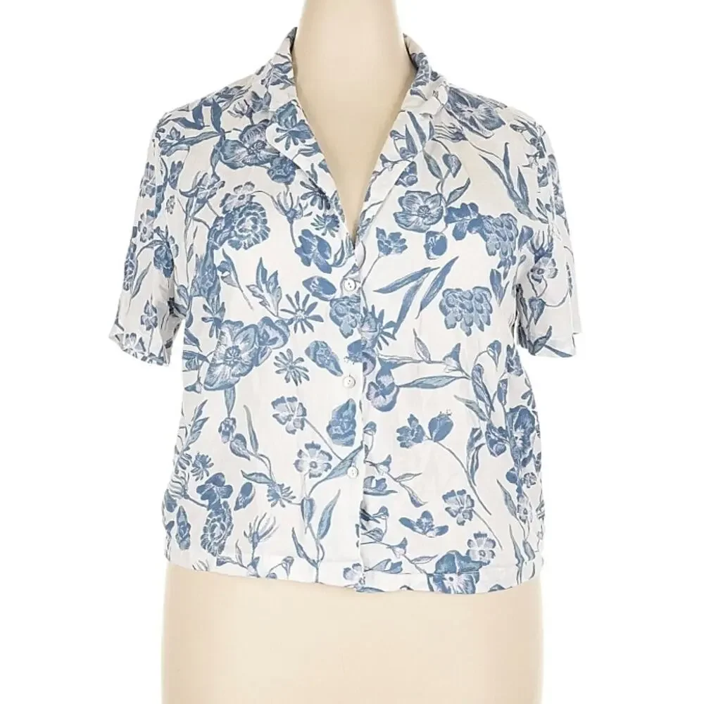 J by Joie Size XL Short sleeve blouse button-down - Picture 1 of 8